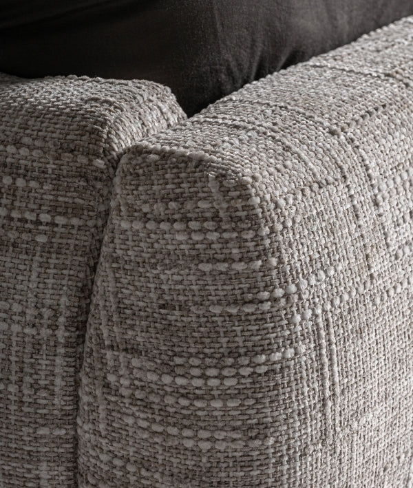RUESTA - Cama tapizada gris texturizado 187 x 231 cm