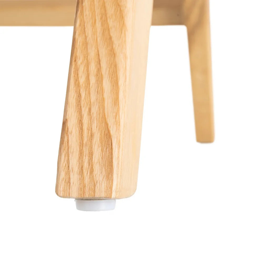 BRIONES - Silla relax de madera natural con asiento trenzado