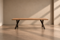 CORDES - Mesa polivalente madera natural hierro salón 300 x 100 x 76 cm