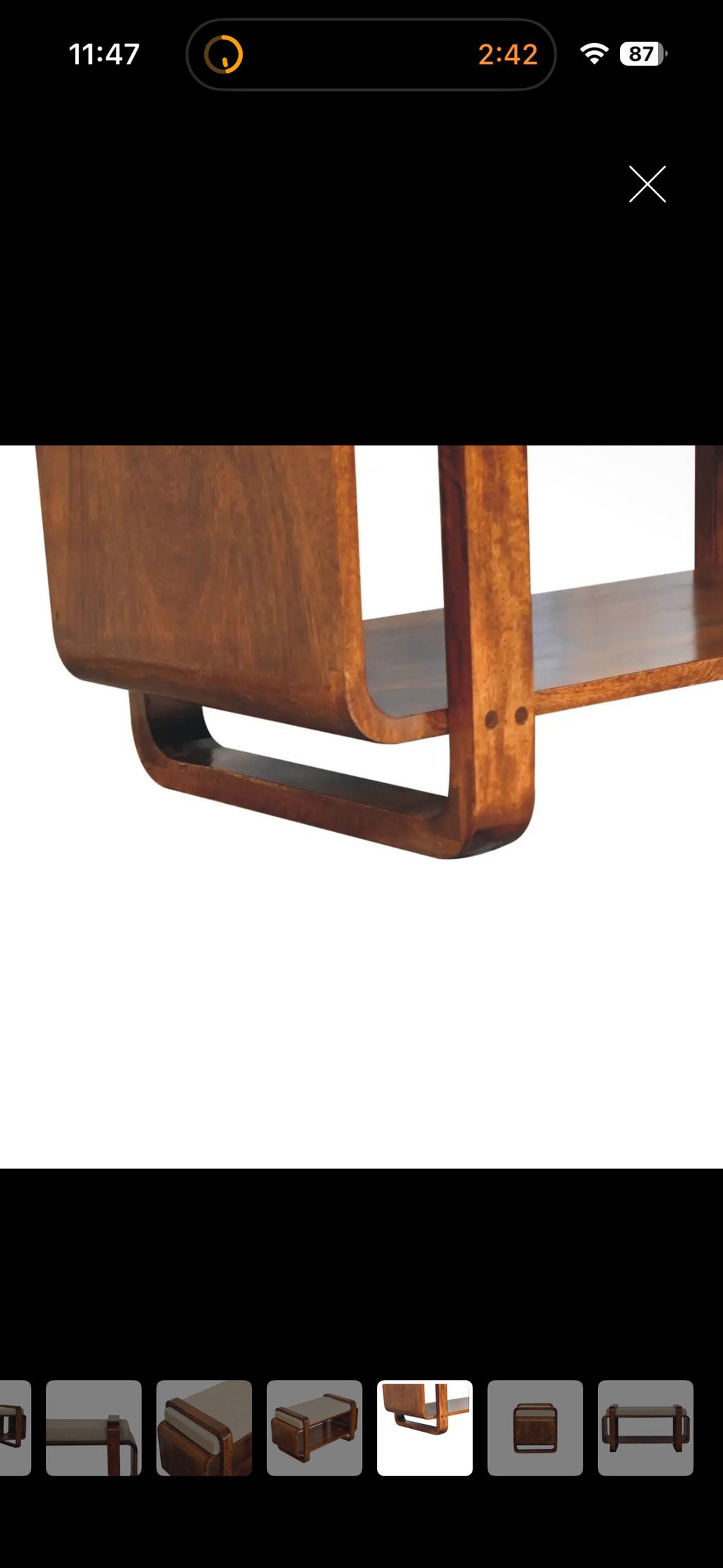 IRIS - Banc d’entrée design en bois massif avec assise en lin – Style Mid-Century