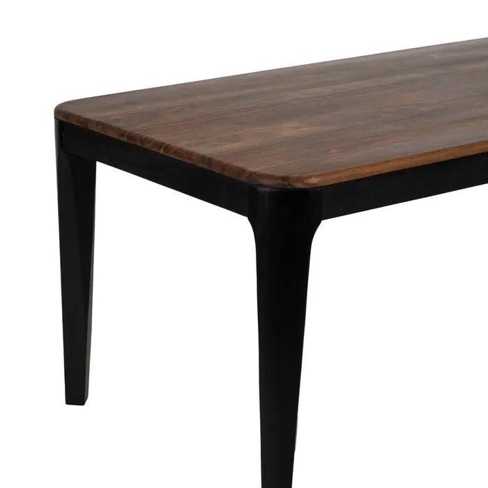 MARA - Mesa polivalente de diseño en madera marrón y negra 180 cm