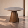 ARZUA - Mesa de comedor marrón MDF 120 x 120 x 75 cm
