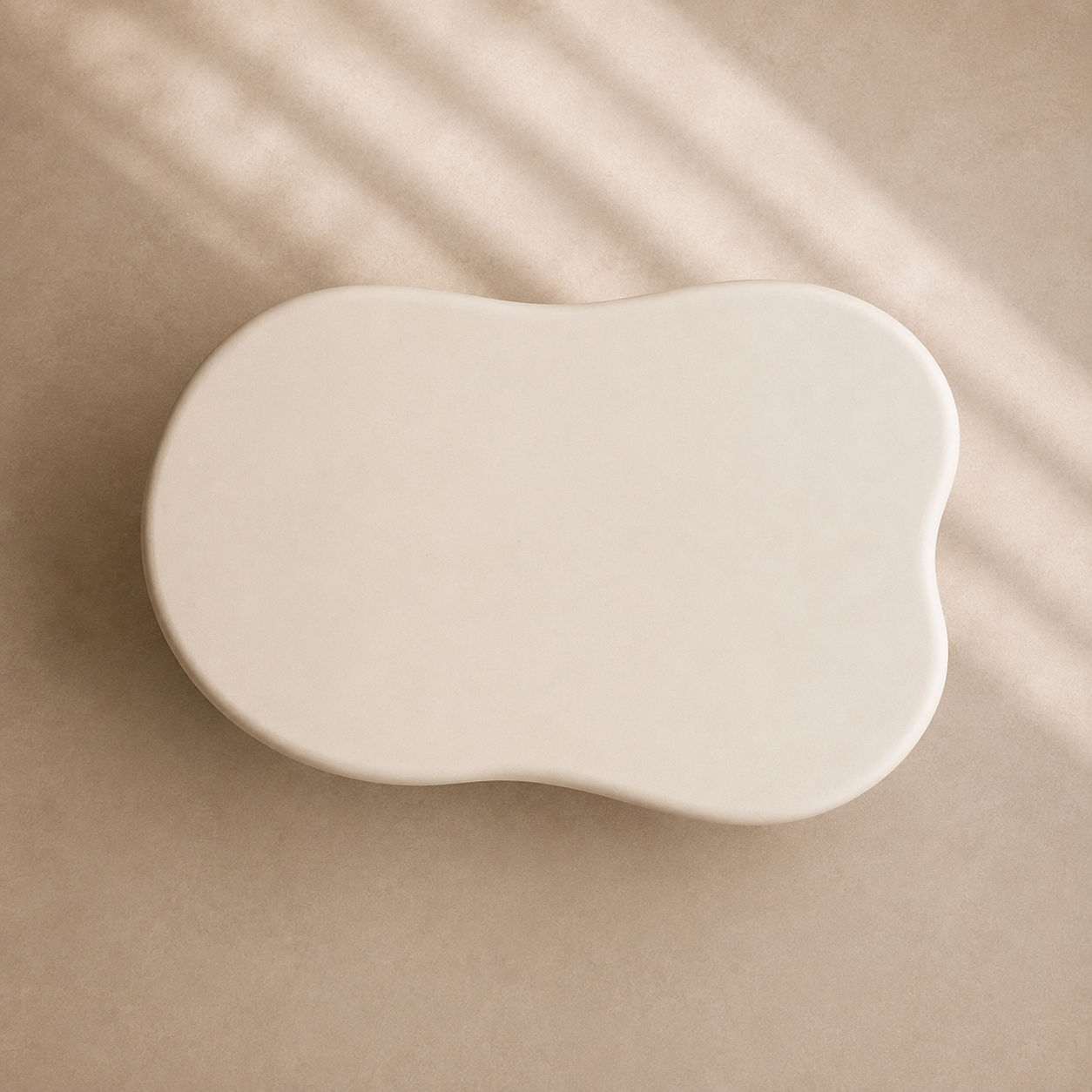 LLENYA - Mesa de centro orgánica de 3 patas blanca crema