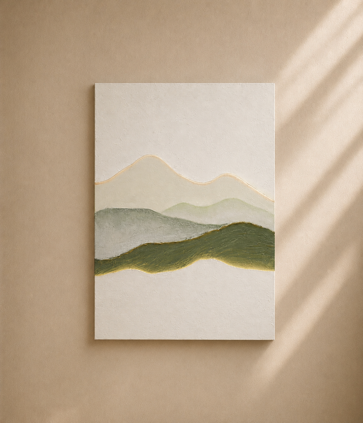 CUERS - Tableau LED Paysage Montagne Verte 90x120 cm – Toile Murale Lumineuse Design
