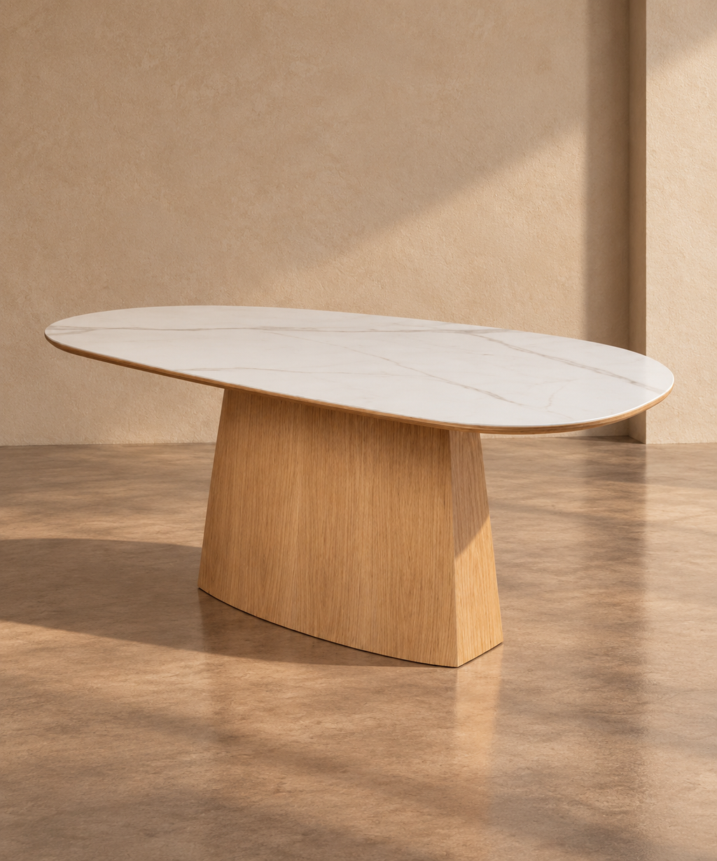TAVERT - Mesa de comedor blanco natural 180 x 90 x 75 cm