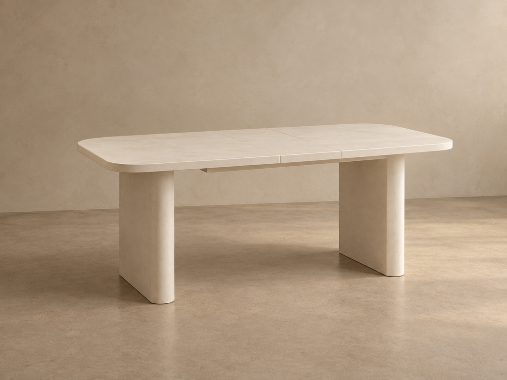 AYNA - Mesa de comedor extensible de madera de mango natural 160/200 cm
