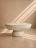 JARAY - Table basse ronde en grès gris 92 cm