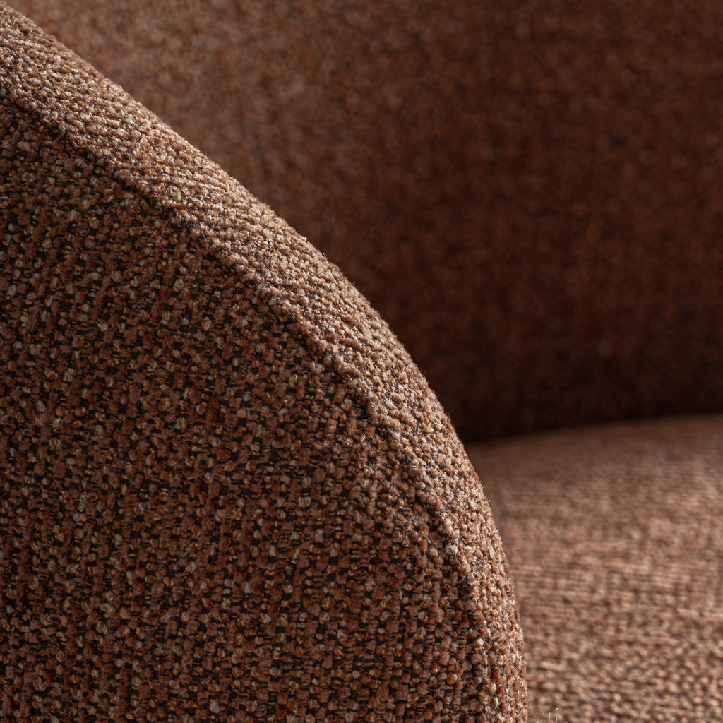 SIABAL - Fauteuil design terracotta en bois de frêne – pour salon, hôtel, réception