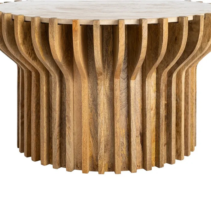 ARLETTE - Mesa de centro madera-mármol salón 78,50 x 78,50 x 47 cm