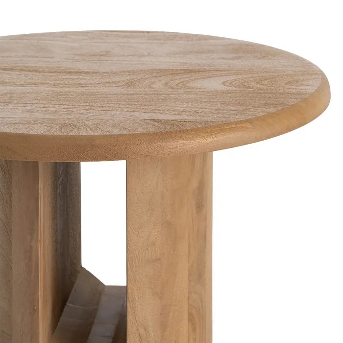 MOLINES - Mesa de centro madera de mango natural 60 x 60 x 40 cm