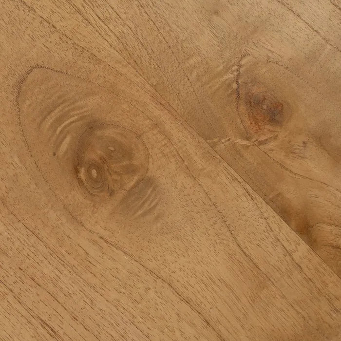TRETS - Mesa de centro natural madera de mindi salón 80 x 80 x 50 cm