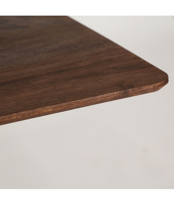 GÉNÈVE - Mesa cuadrada de madera de mango marrón de 80 x 80 cm