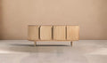 VITRA - Aparador grande de madera de mindi marrón 200 cm