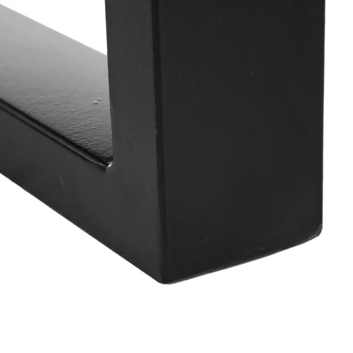 DEIA - Mesa de comedor natural negro madera hierro 160 x 80 x 76 cm