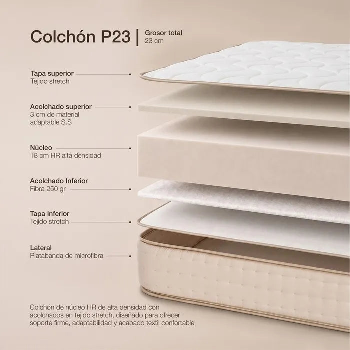 SAVOGNA - Colchón viscoelástico beige 180 x 190 cm