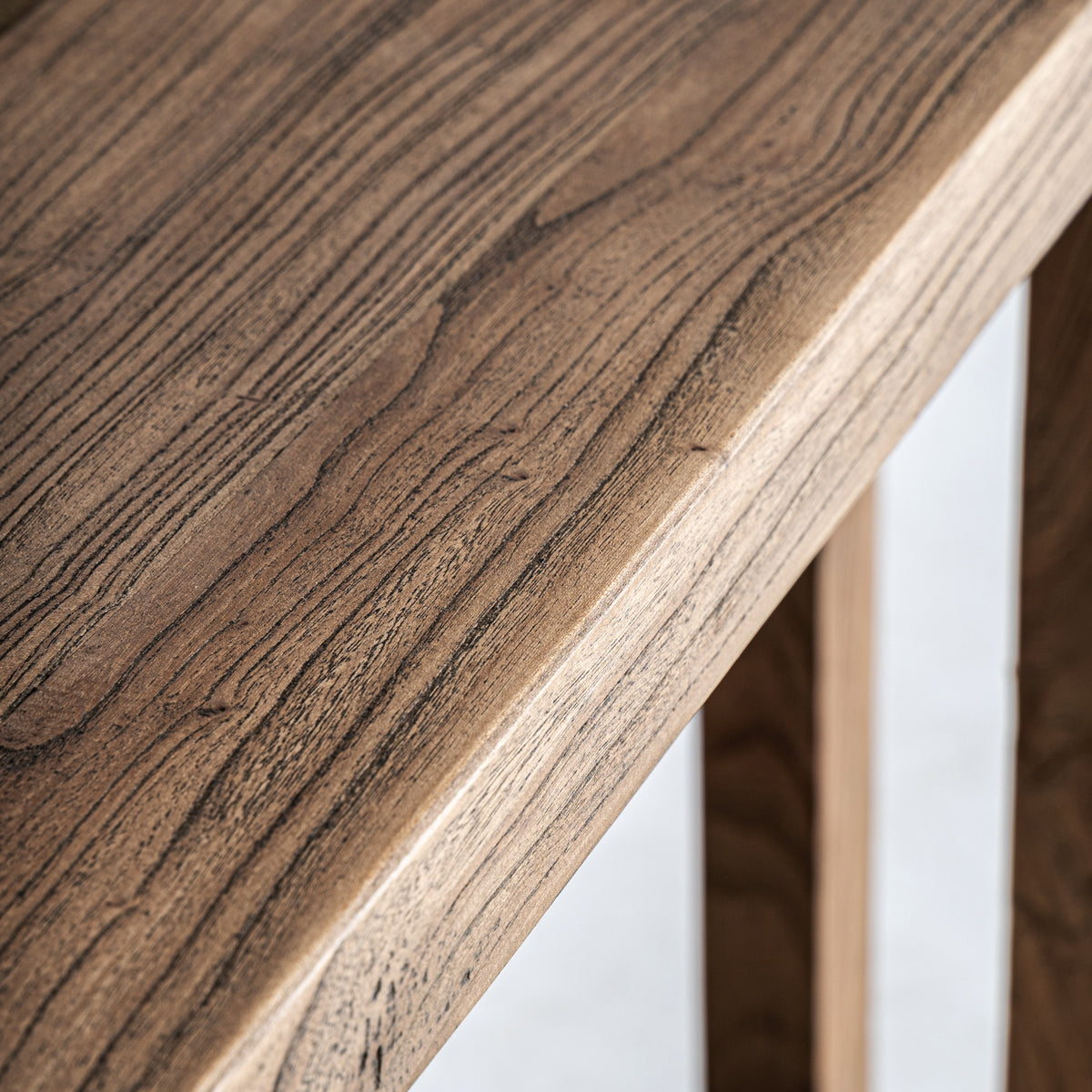 ERISTE - Consola de diseño en madera de olmo marrón 200 cm – estilo rústico y mediterráneo