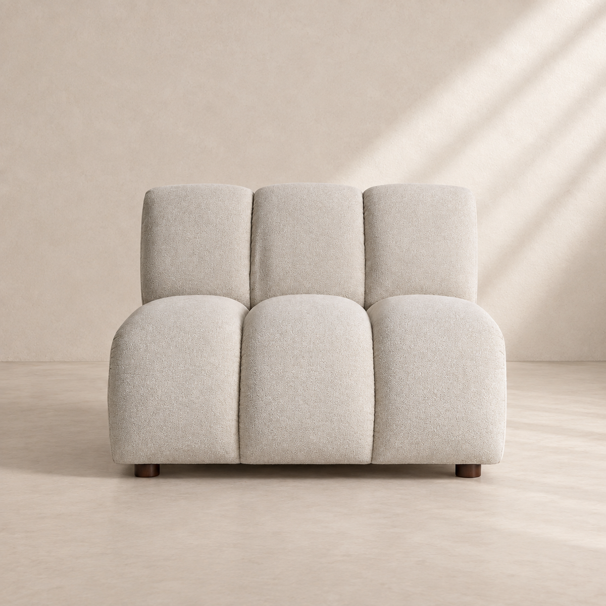 LAYOS - Module central de canapé modulable en tissu gris