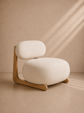 BEDAR - Fauteuil design en bois massif et tissu Dolmen