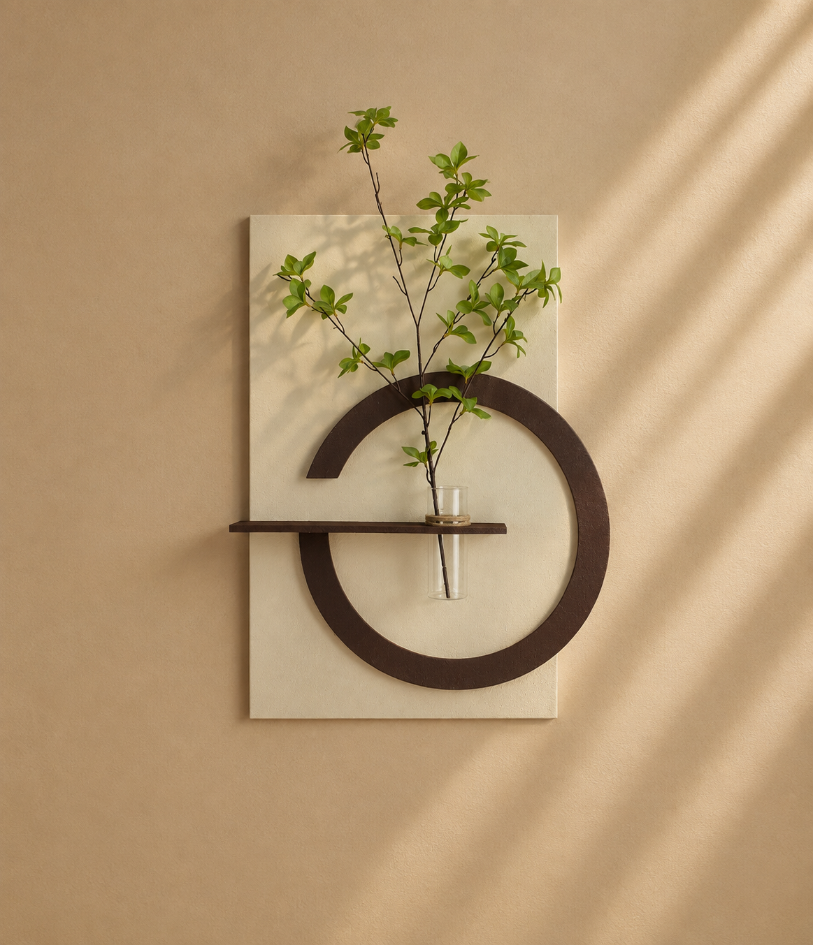 LOIU - Decoración de pared luminosa redonda con estante 50× 70 cm