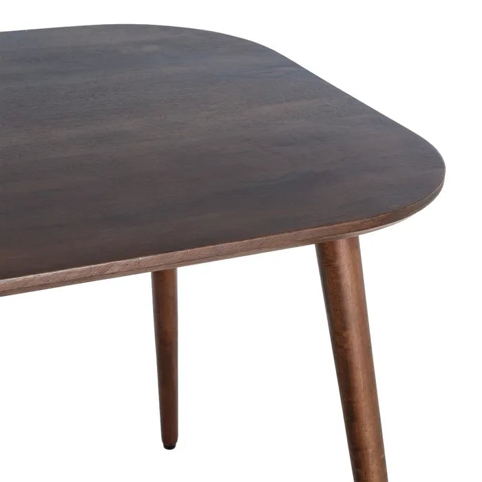 ARCAS - Mesa de comedor de madera de mango marrón oscuro 145 cm