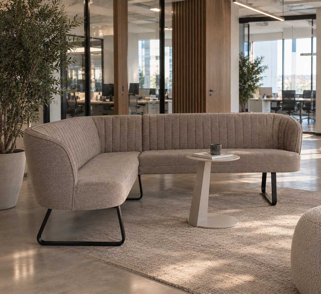 ZAFRA - Table auxiliaire ronde en aluminium couleur taupe 47 cm