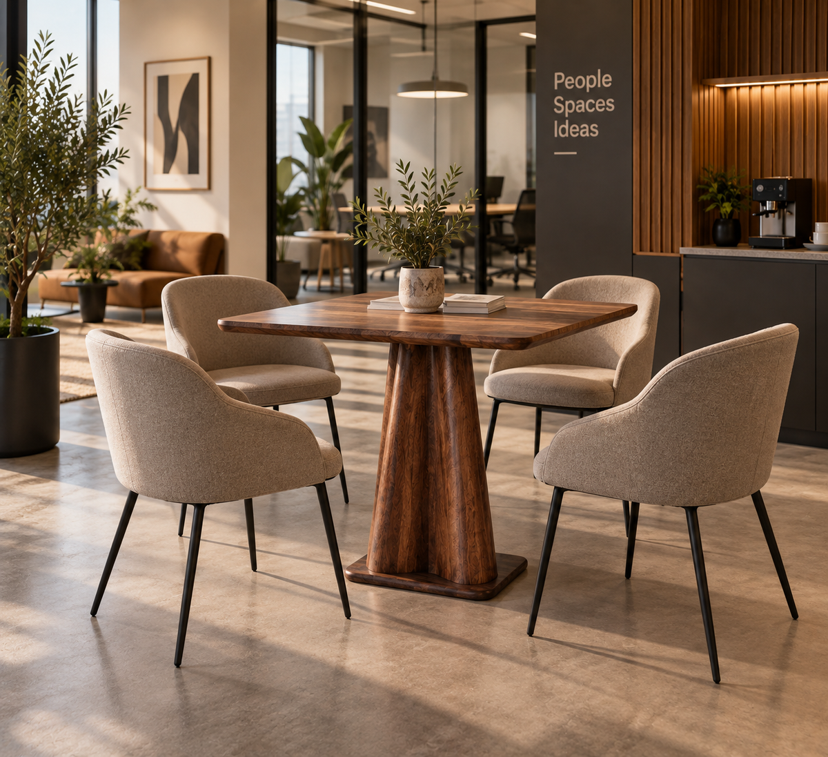 GÉNÈVE - Mesa cuadrada de madera de mango marrón de 80 x 80 cm