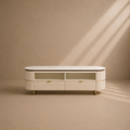 ARTANA - Mueble de TV de madera de mango, mármol y metal 145 cm
