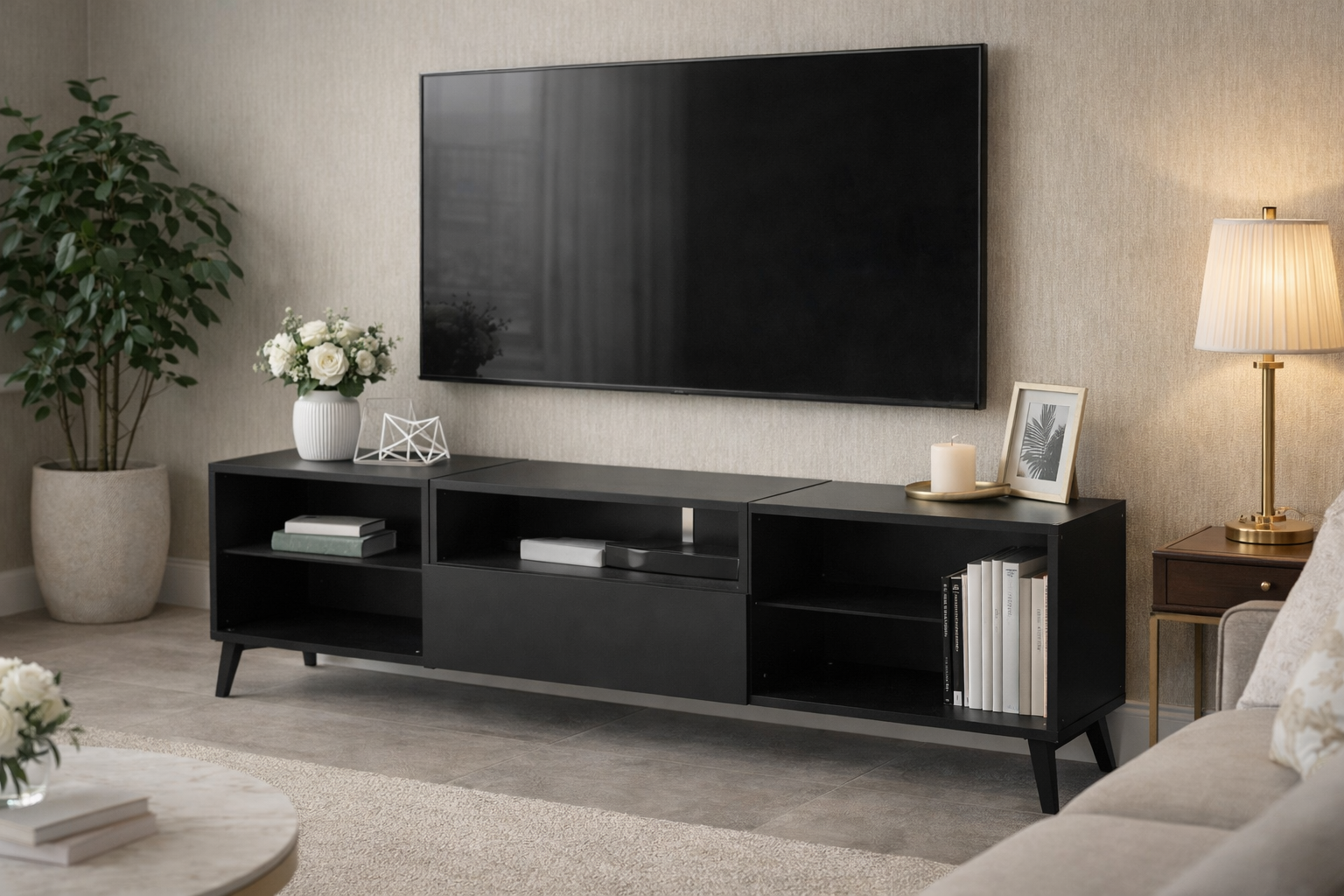 MATTO - Soporte de TV negro