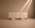 REUS - Buffet design en placage de chêne crème 220 cm