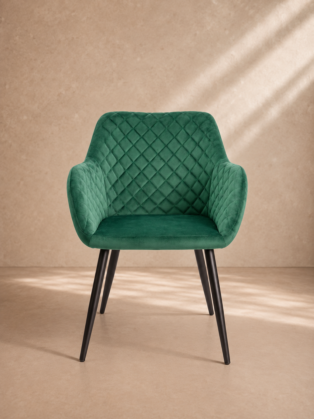 BERCIAL - Fauteuil design en velours vert – Élégance et confort