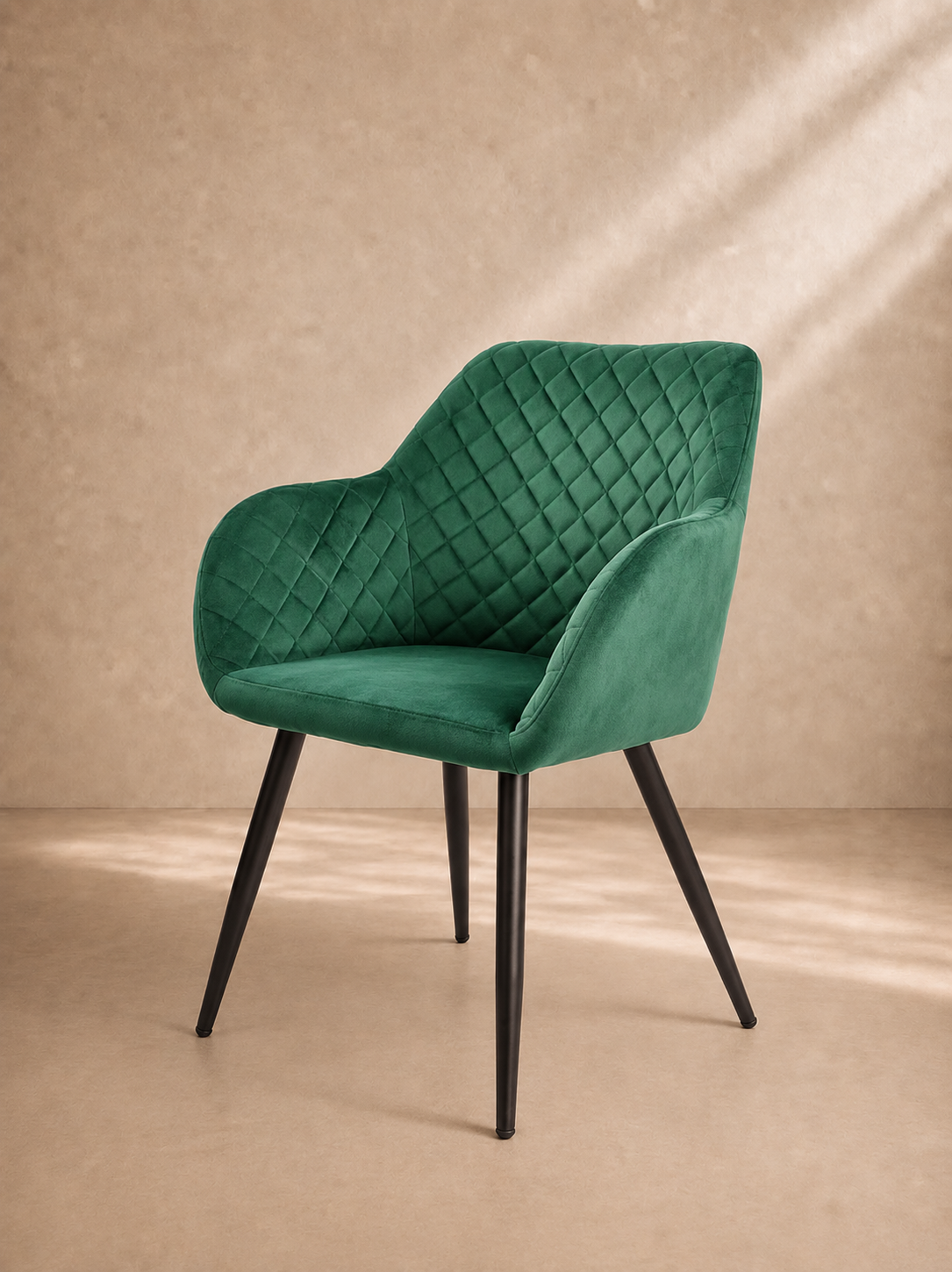 BERCIAL - Fauteuil design en velours vert – Élégance et confort