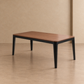 MARA - Mesa polivalente de diseño en madera marrón y negra 180 cm