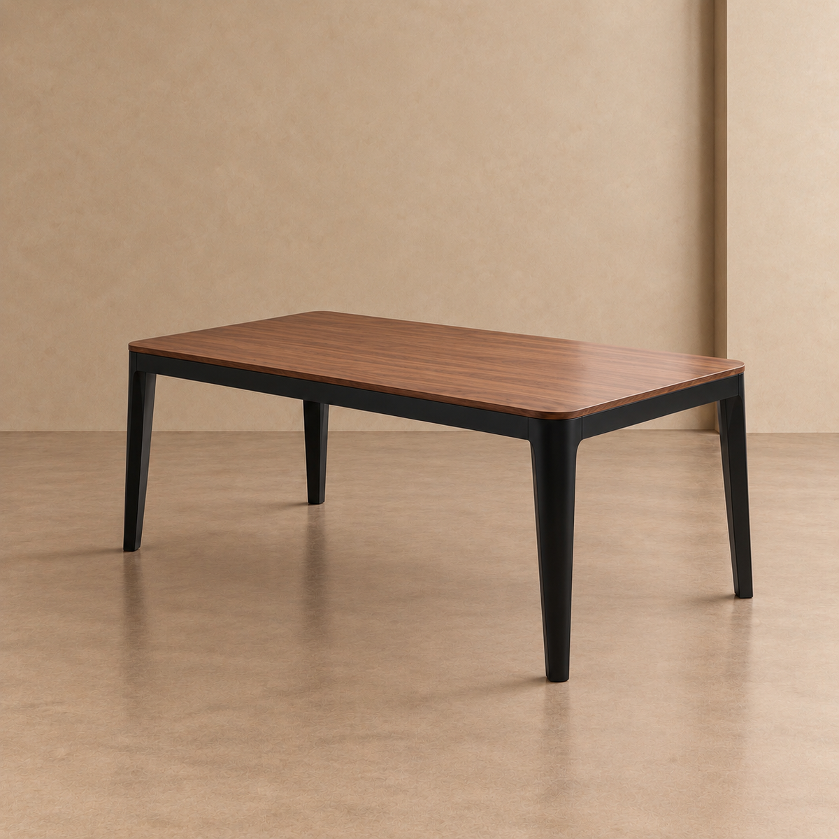 MARA - Mesa polivalente de diseño en madera marrón y negra 180 cm