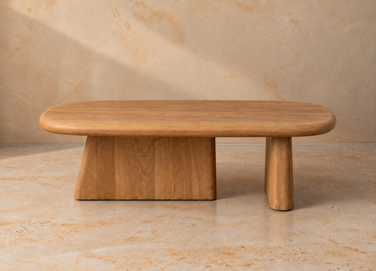 DAIMIEL - Mesa de centro de madera de acacia natural 120 x 60 cm