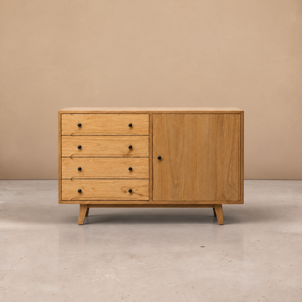 CIEZA - Aparador de madera de mindi natural 130 cm