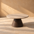 REGUA - Mesa de centro de mármol/madera salón 90 x 90 x 43 cm