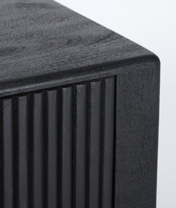 TIELMES - Mueble TV de diseño en madera de mango negra de 165 cm