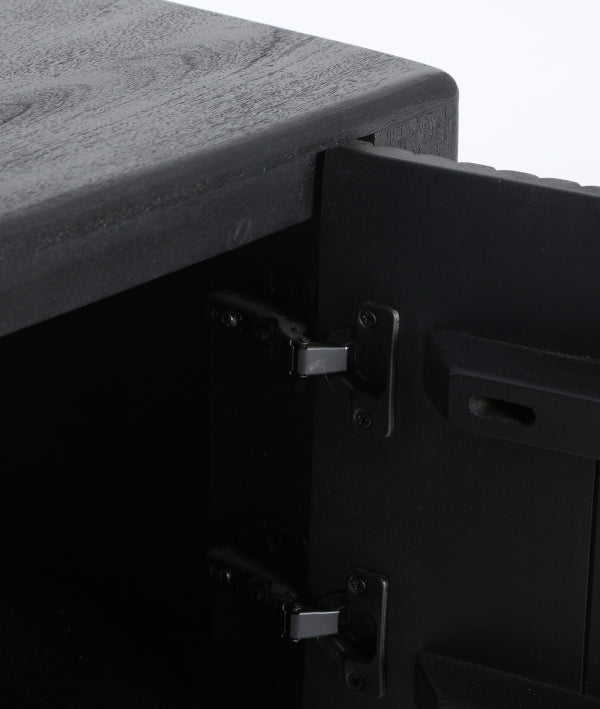 TIELMES - Mueble TV de diseño en madera de mango negra de 165 cm