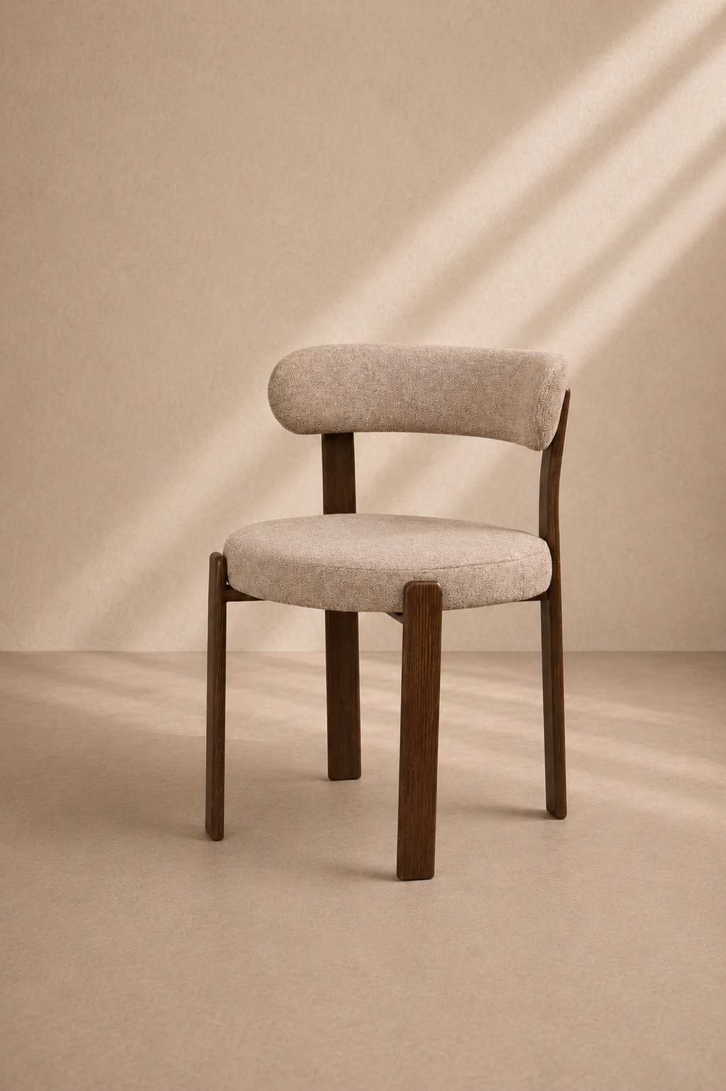 LIVO - Chaise design beige en tissu effet bois