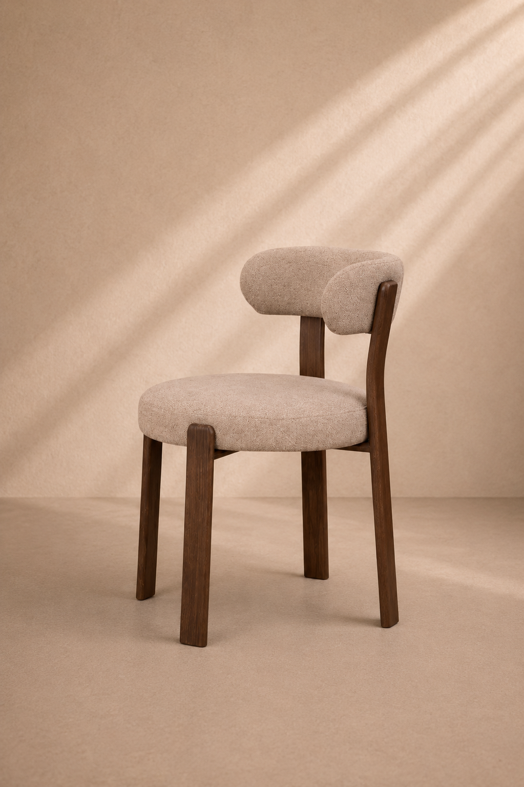 LIVO - Chaise design beige en tissu effet bois