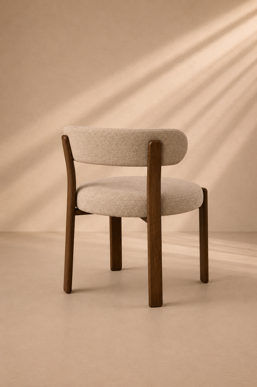 LIVO - Chaise design beige en tissu effet bois