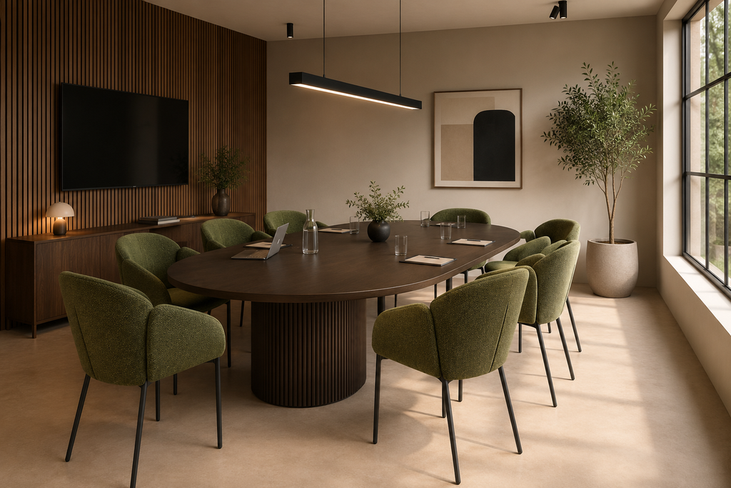 SIDNA - Fauteuil de salle à manger design en chenille vert forêt avec pieds métalliques noirs - salles de réunion, bureaux, hôtels