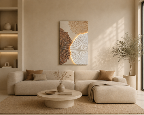AUREL - Quadro LED Abstrato Nenúfares Texturizados – 80 x 120 cm