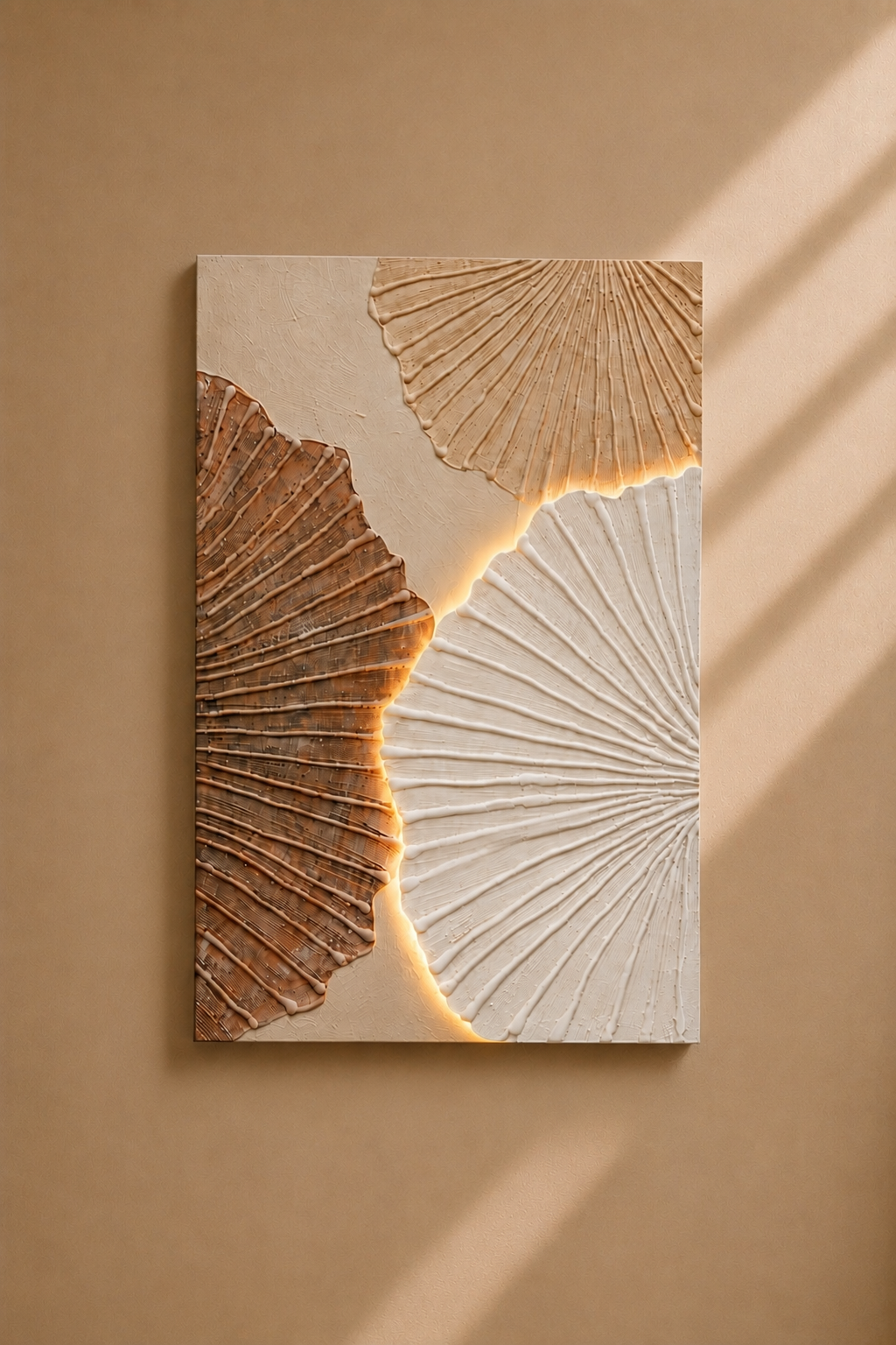 AUREL - Tableau LED Abstrait Nénuphars Texturés – 80 x 120 cm
