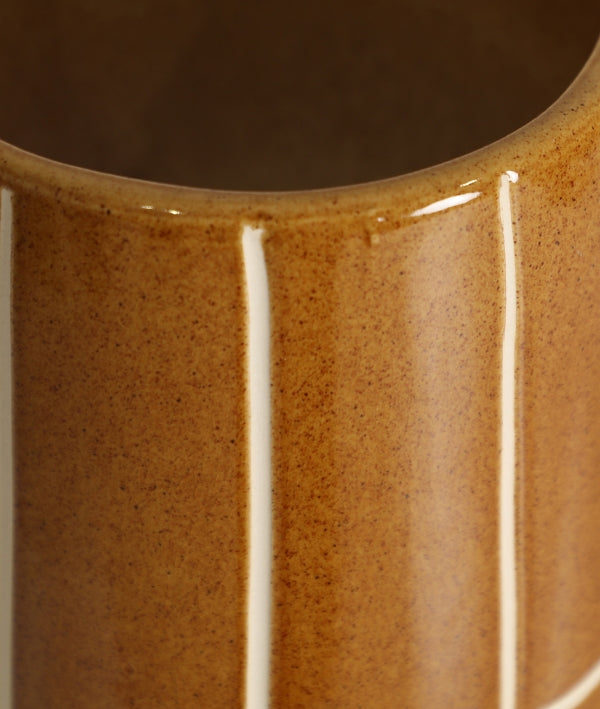 ARBO - Vase décoratif ambré à lignes graphiques