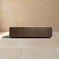 VÉZELAY - Meuble TV 180 cm en MDF et placage noyer