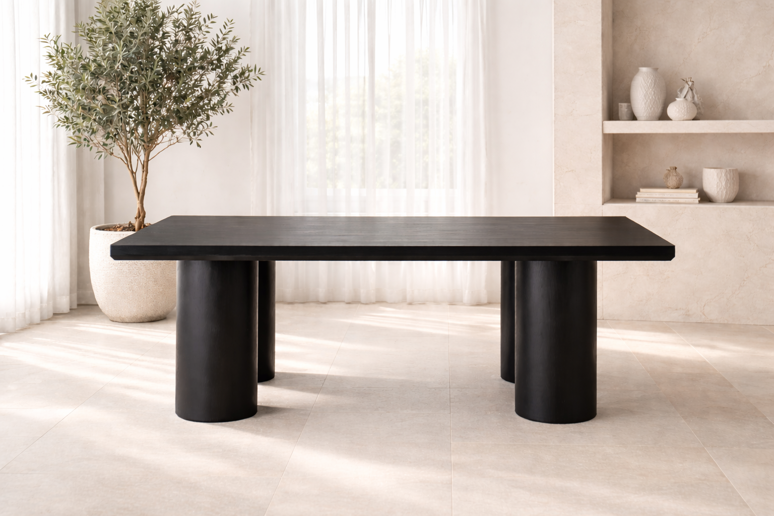 MADA - Mesa moderna de madera de roble negro