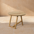 BERJAFEL - Mesa de centro de madera de mango natural 60 x 60 x 45 cm
