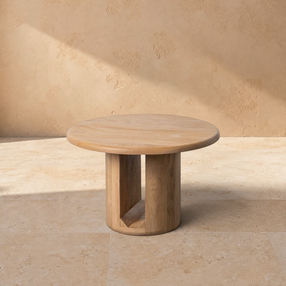 MOLINES - Mesa de centro madera de mango natural 60 x 60 x 40 cm