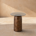 TENDE - Mesa de centro color miel de madera de mango 50 x 50 x 56 cm